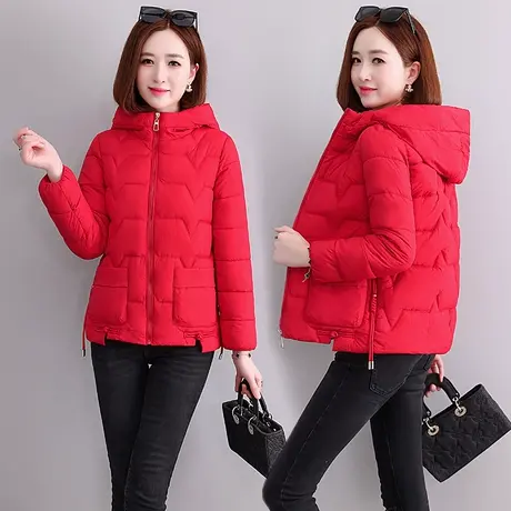羽绒棉服女短款2023新款韩版面包服冬季宽松棉衣连帽加厚棉袄外套图片