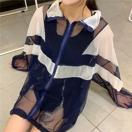 防晒衣女仙女夏季2021新款薄款网纱披肩百搭宽松超仙外搭开衫外套商品大图