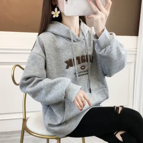 女士卫衣2022年新款爆款时尚洋气外穿卫衣女款加绒加厚流行外套女商品大图