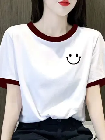 欧货潮牌仿棉短袖t恤女2023新款夏季小众设计感遮肚子显瘦上衣服图片