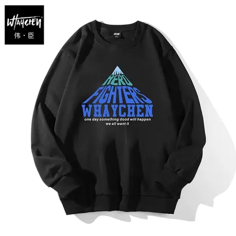 伟臣大码男装加肥加大男卫衣胖子春秋男士秋季字母潮牌欧美街头商品大图