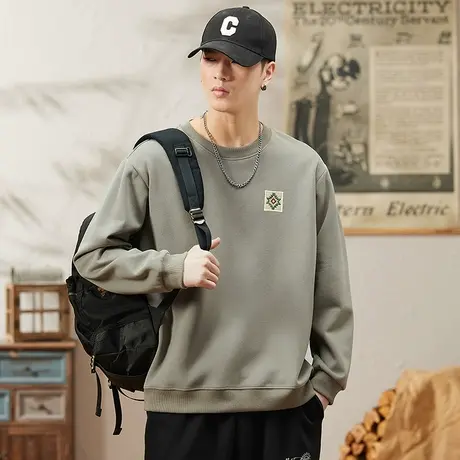 青少年潮牌男装多色可选时尚舒适男装宽松百搭高档男士百搭卫衣商品大图