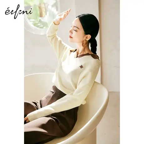 【📇商场同款】📈伊芙丽针织衫2021秋装新款氛围感上衣女1CA132511图片