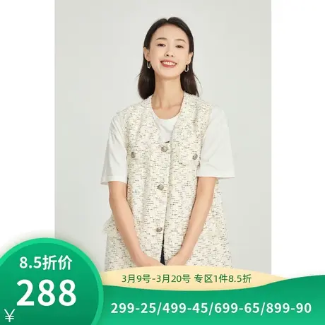 【商场同款】伊芙丽马甲女春秋新款无袖马夹女士外套1BA713031商品大图