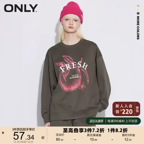 【上新】ONLY奥莱夏季舒适印花落肩百搭简约长袖T恤女图片