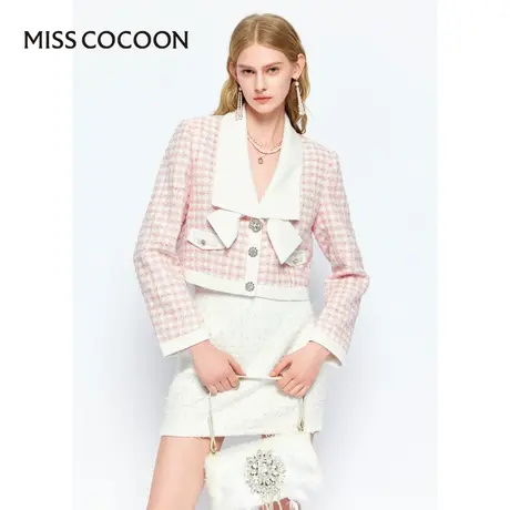 可可尼COCOON2025年夏季新款 独特超好看小香风短外套女气质上衣商品大图