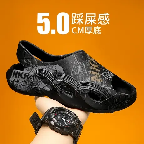 凉鞋男2024新款夏季潮流户外运动越南沙滩鞋厚底踩屎感大码46凉拖图片