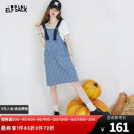 妖精的口袋牛仔连衣裙女2023夏季新款美式宽松显瘦休闲背带裙潮图片