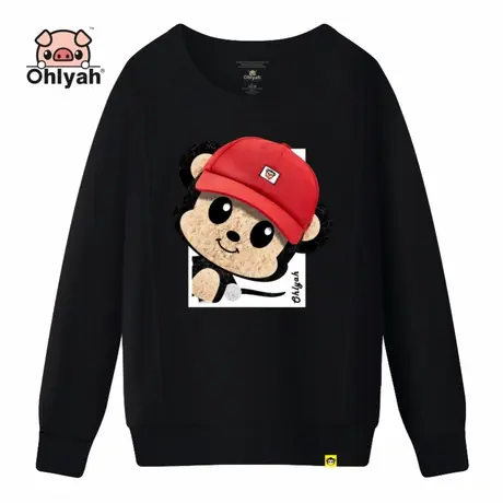 卫衣女装宽松韩版2023新款套头圆领纯棉潮牌卡通长袖学生班服定制商品大图
