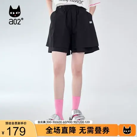 【趣玩】a02通勤风短裤女2023夏季新品宽松显瘦设计感休闲五分裤商品大图
