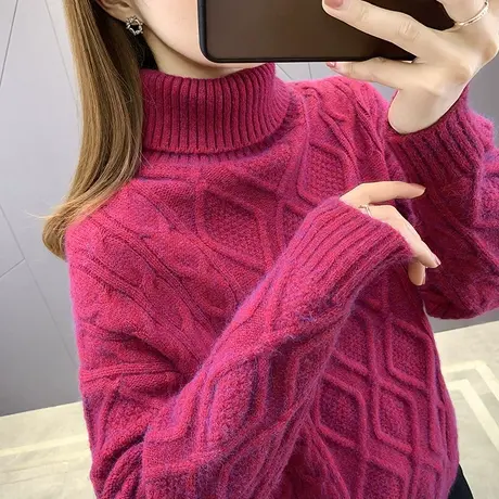 高领毛衣女加厚秋冬装2023年新款套头针织打底衫内搭冬季保暖上衣图片