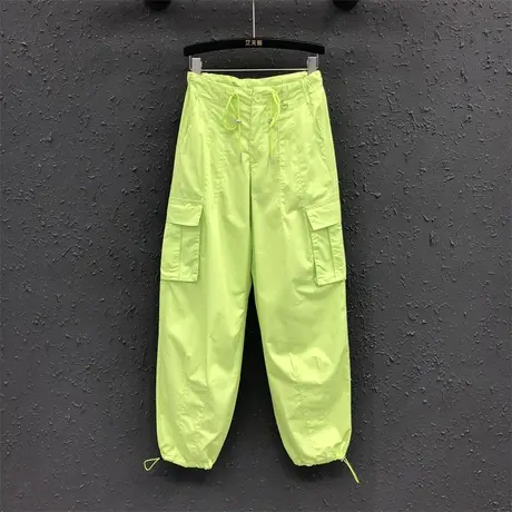 秋天薄款宽松休闲工装裤女士2023新款高腰显瘦个性束脚哈伦裤女潮图片