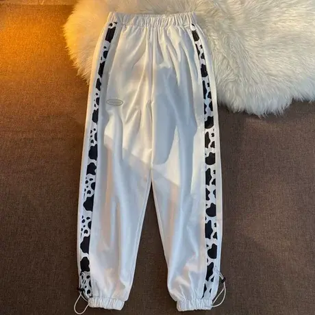 休闲裤子女夏季薄款宽松小个子卫裤高腰直筒显瘦运动束脚裤潮ins商品大图