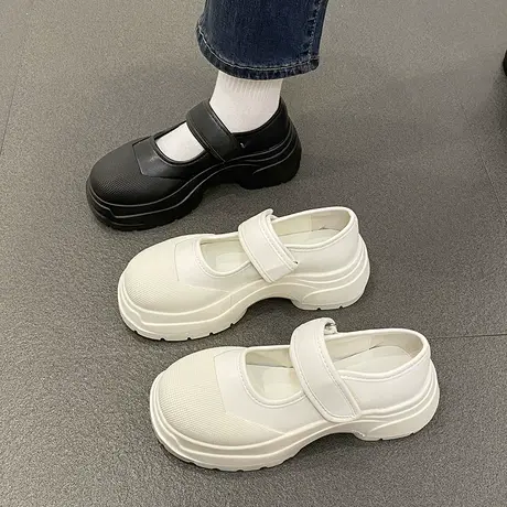 法式复古厚底玛丽珍鞋女2023年春季新款英伦风百搭单鞋休闲小皮鞋商品大图