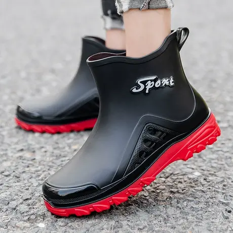 雨鞋男款厨房防滑鞋户外钓鱼赶海水鞋胶鞋套鞋劳保防水鞋男士雨靴商品大图