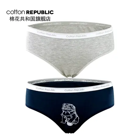 Cotton Republic/棉花共和国女士三角内裤可爱狮子印花情侣内裤女图片