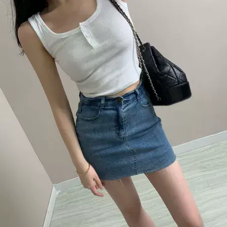 胖mm大码修身显瘦吊带背心女内搭夏季外穿美背无袖短款打底上衣潮商品大图