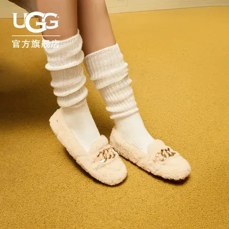 UGG秋季新款女士单鞋平底休闲舒适双鞋垫豆豆鞋乐福鞋 1153515图片