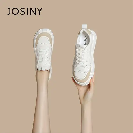 Josiny/卓诗尼小白鞋女2024新款春季增高厚底板鞋百搭休闲鞋女商品大图