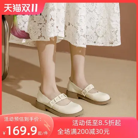 卓诗尼2023秋季新款粗跟玛丽珍鞋时尚舒适学院鞋潮流百搭气质单鞋商品大图