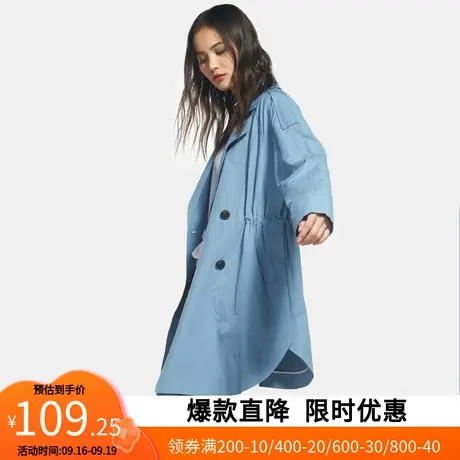 【断码M】艾格2023春季百搭休闲个性潮搭简约中长款风衣外套W120商品大图