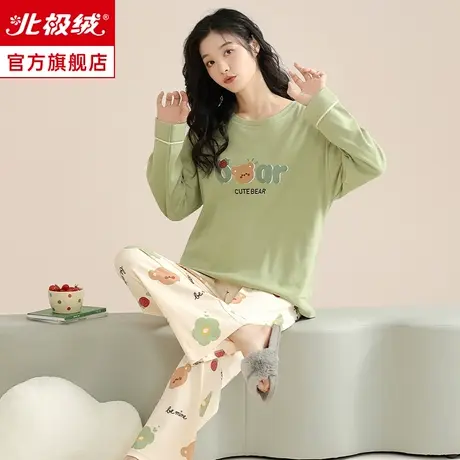 家居服女款夏季2023新款大码薄款纯棉长袖女士睡衣秋冬季女生套装商品大图