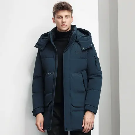 中长款羽绒服男冬季2023新款雪中飞商务可拆卸帽爸爸加厚保暖外套图片