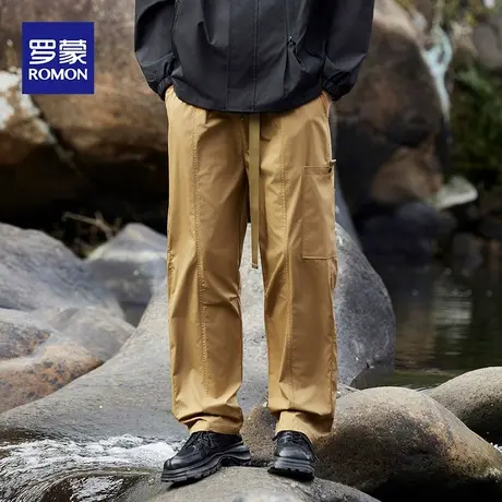 罗蒙休闲裤男士春秋宽松直筒宽松工装潮流山系运动户外耐磨长裤子图片