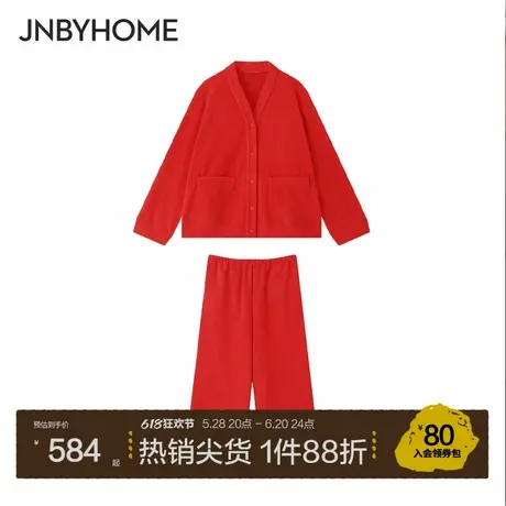 JNBYHOME江南布衣冬家居服可外穿长袖加厚女红色节日睡衣情侣商品大图
