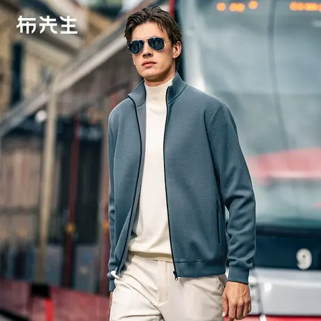 MrBu布先生立领拉链保暖羊毛夹克春秋侧边口袋毛衣外套男BT12235图片