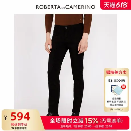 [时尚都市]ROBERTA诺贝达男装男士牛仔裤夏季新款商务纯色直筒裤商品大图