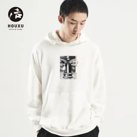 后序新中式国风【慈悲】连帽印花卫衣男秋季原创设计感内搭外套图片