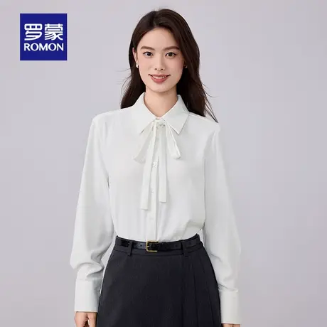 罗蒙女士潮流百搭长袖衬衫2025秋季新款简约气质优雅百搭职业衬衣商品大图