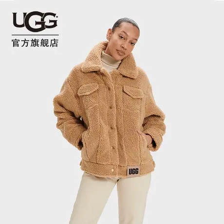 UGG冬季女士舒适宽松版服饰纯色翻领飞行员短款夹克 1113951商品大图