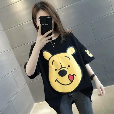 女装2023年新款秋季秋装纯棉短袖T恤宽松上衣服设计感打底衫爆款商品大图