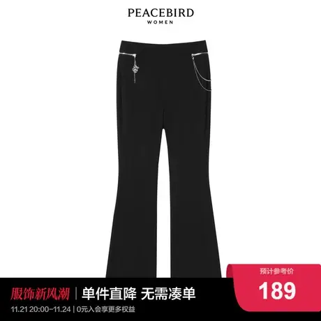 太平鸟2022年春新款腰头设计感微喇长裤A2GBC1602图片