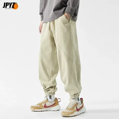 裤子ins高街潮牌男潮流工装裤九分裤宽松直筒阔腿秋冬季休闲长裤图片