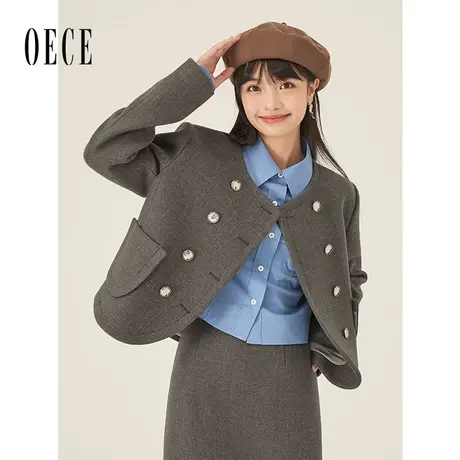 Oece早秋气质西服套装秋季新款女装高级感小西装两件套女春秋图片