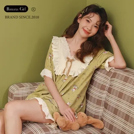 Bananagirl睡衣女夏季女可爱卡通甜美公主风日系短袖家居服可外穿商品大图