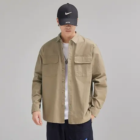 Modi Nick/摩帝尼克秋季男士简约衬衫美式工装潮牌休闲长袖男外套图片