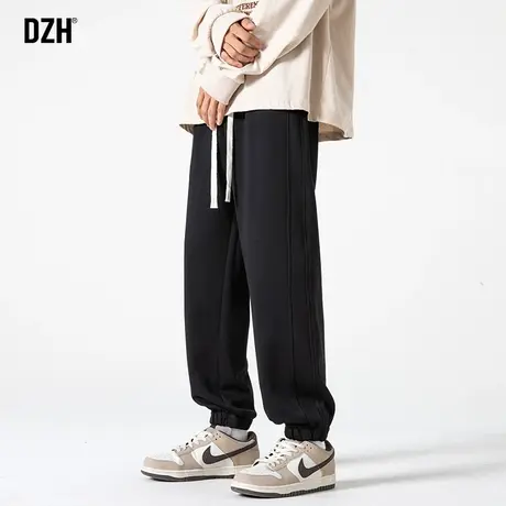 男士设计感咖啡色裤子潮流男秋季2023新款休闲裤男款运动裤束脚裤商品大图