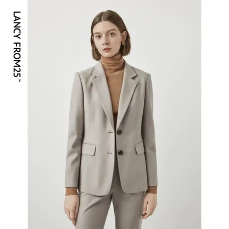 朗姿羊毛正肩西服上衣2022冬季新款高级感通勤西装外套女商场同款商品大图