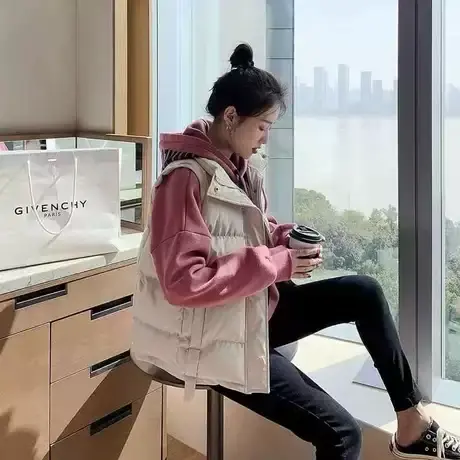 2023年秋冬季新款羽绒棉马甲女韩版宽松外穿坎肩时尚马夹面包服潮商品大图