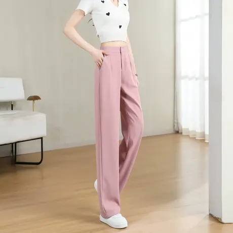 时尚气质阔腿西装长裤2023年夏季新款淑女温柔高腰显瘦百搭裤子图片