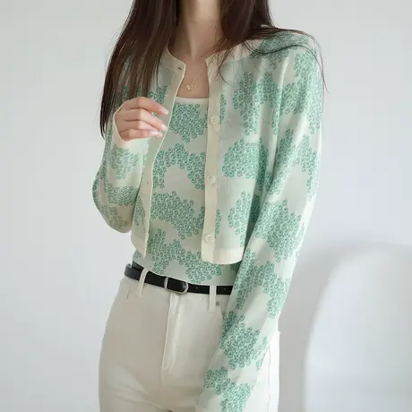 2023年新款针织衫两件套韩系chic别致秋款上衣洋气毛衣开衫图片