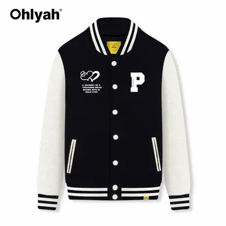 Ohlyah秋撞色vintage棒球服女宽松高级感时尚百搭夹克派克服外套商品大图