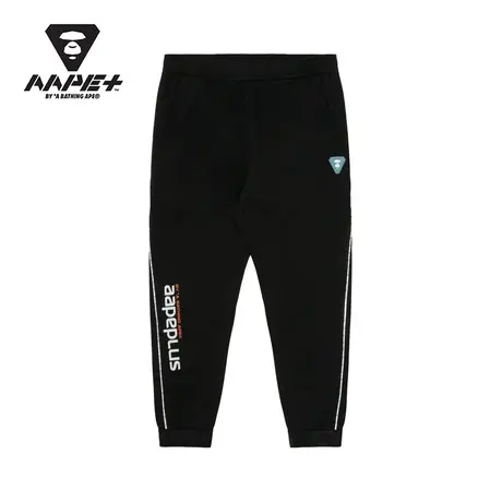 AAPE+运动男装秋冬猿颜硅胶章字母印花休闲束脚长裤6816XXH商品大图