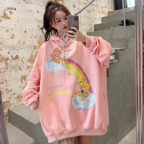 vintage卫衣女2021宽松韩版潮ins设计感小众炸街上衣春秋薄款外套商品大图