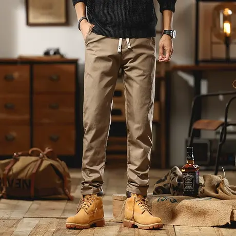 裤子男款夏季工装裤户外抽绳男裤休闲裤男款痞帅潮男百搭男士裤子商品大图