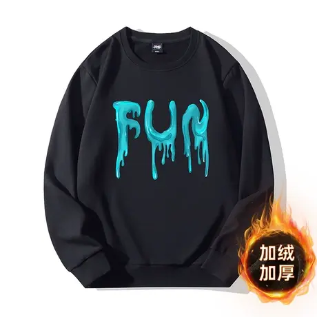 伟臣2022秋冬新品大码男式圆领套头衫胖子加肥加大宽松运动卫衣潮商品大图